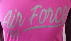 USAF US Air Force gray Pink 1/4 Zip J. America Pullover LS Shirt Women’s M