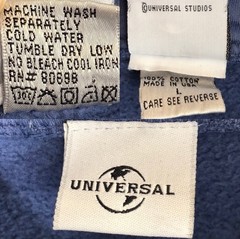 Universal Studios Unisex L Blue Pullover Fleece Hoodie Graphic Logo Pocket