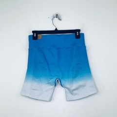 Pink Active Women’s Large Bike Shorts Blue White Ombre Seamless Athletic NWT AY3
