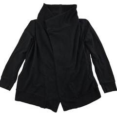 AllSaints Dahlia Cardigan Sweatshirt Medium Black Draped Zip Cowl
