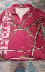 REALTREE 1/4 Zip Pullover Pink CAMO Jacket Gray Green STRETCH Women’s Xl