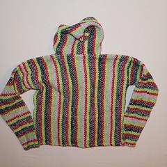 San Jose Womens Baja Hoodie Large Multicolor Crop Wool Acrylic Blend