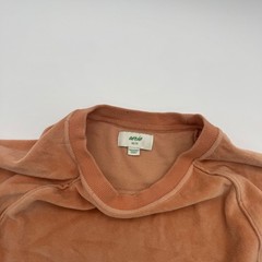 Aerie Velour Sweatshirt Womens XS Terracotta Orange Raglan Crewneck Pullover
