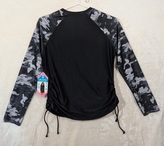 Free Country Women’s Small 4/6 Black Camo Stretch 1/2 Zip Sun Block Shirt UPF 50