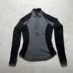 Lululemon Reversible Run Turn Around 1/2 Zip Jacket Gray Black Pullover Size 4