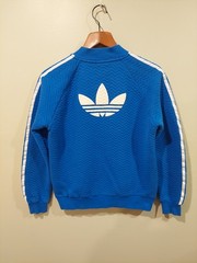 Adidas Originals Women’s Blue Quilted Zip Up Jacket Sz Medium Sports Logo Bold