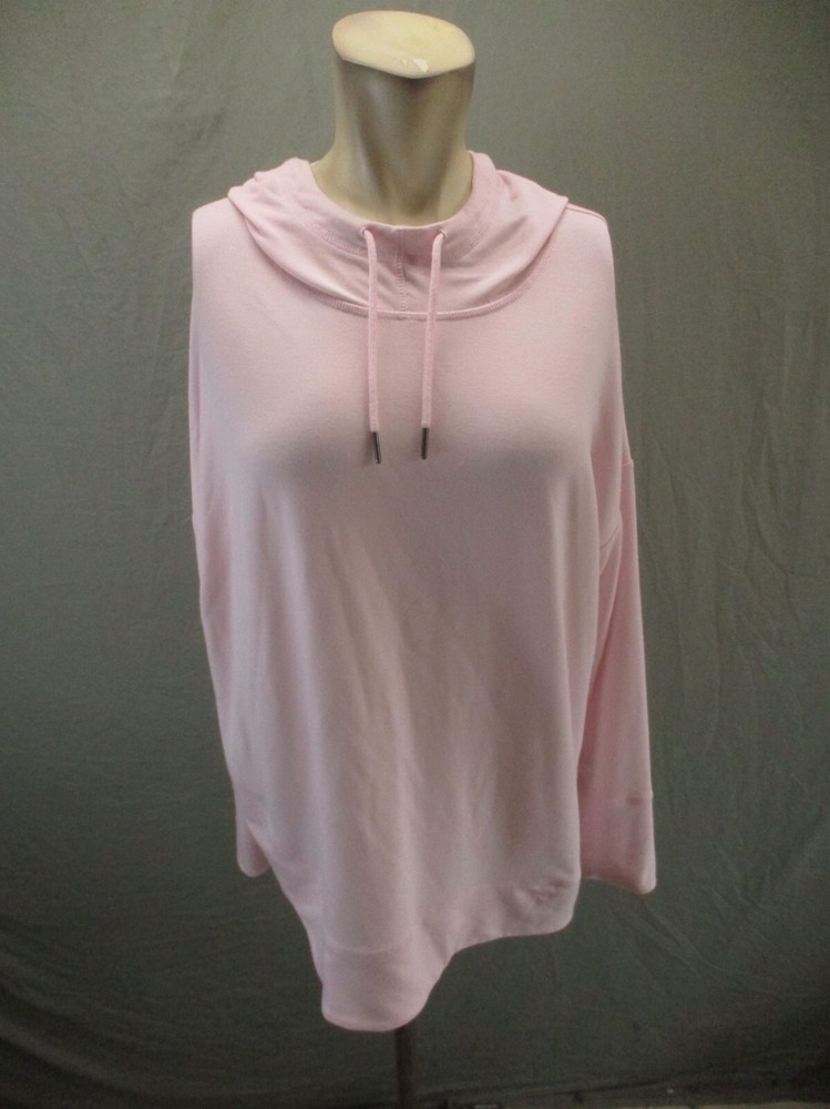 DIP Size XL Womens Pink Drawstring Lightweight Loose Athletic Gym Hoodie 626