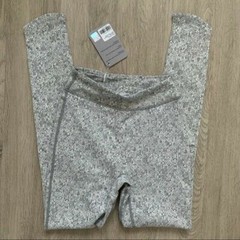 NEW GYMSHARK Compression Fit Fleur Texture Leggings Charcoal Marl Grey Size M