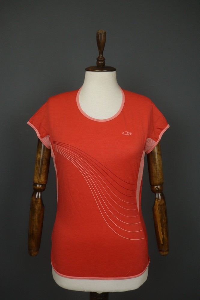 Icebreaker Red Pure Merino Superfine Gt 140 Slim Fit Pullover Shirt Top Size L