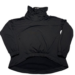Fabletics Sweatshirt Womens Small Black Cowl Neck Pullover Stretch Zippers