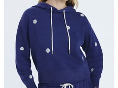 Free Assembly Women’s Size XS 0-2 Hoodie Sweatshirt Dark Orchid Flower NEW