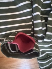Ampersand Avenue Women’s L Striped Hoodie with Thumbholes & Zipper Detail