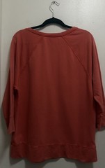 Lucky Lotus Orange Embroidered Floral Pullover Sweatshirt Sz L