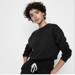 Wild Fable Women’s Black Crewneck Fleece Pullover Sweatshirt Long Sleeve S