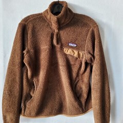 Patagonia Sweatshirt Women’s Medium 1/4 Snap Zip Brown Long Sleeve Fuzy