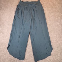 Halara Crossover Waist Wide Leg Tulip Hem Pants Blue Grey Large NWT