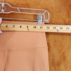 L SPACE Leggings Womens Small Tan Orange Stripe Pull On Crop Active Gym WREN