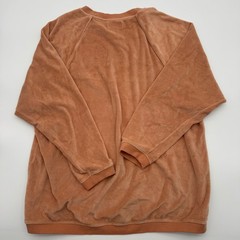 Aerie Velour Sweatshirt Womens XS Terracotta Orange Raglan Crewneck Pullover
