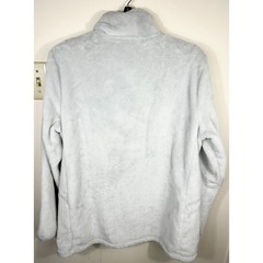 Lands’ End Luxe Fleece 1/4 Zip Pullover Women’s L Gray Cozy Gorpcore Casual Soft