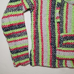 San Jose Womens Baja Hoodie Large Multicolor Crop Wool Acrylic Blend
