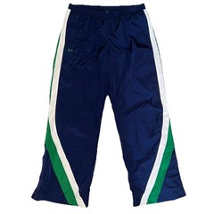 VTG Y2K Under Armour Women’s Large 100% Nylon Navy Blue White Sweatpants