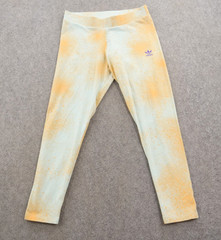 Adidas Leggings Womens Large Blue Orange Tie Dye Pastel Stretch Active Gym New
