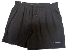Champion 100% nylon solid black running shorts size XL