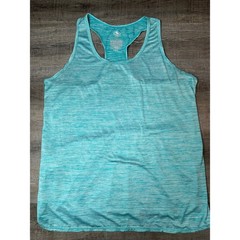 Athletic DriWorks Racerback Tank Tops (Lot of 2) Blue Green Space Dye Medium