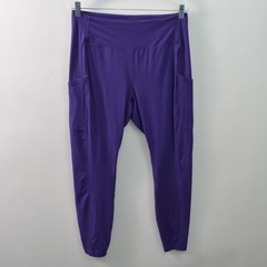 Alaskan Hardgear Womens Large Ribbed Leggings High Rise Purple Nylon Blend Knit