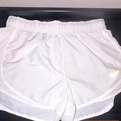 Nike Women’s White Running & Jogging Shorts Mesh Polyester Drawstring Solid