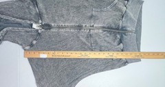 American Age Y2K Rhinestone Embroidered Fleur De Lis Hoodie Gray Speckled Zip Up