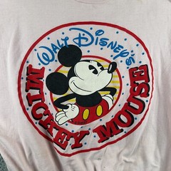 Vintage Mickey Mouse Disney Sweatshirt Crewneck OS Pink Made In Usa Cartoon 80s