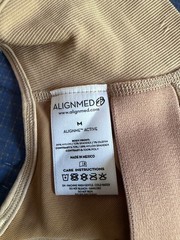 ALIGNMED ZIPPER POSTURE SPORTS BRA Size M Beige Front Zip Compression