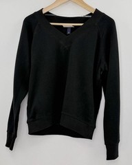 Universal Thread Women’s Black Knit V-neck Sweatshirt XS Minimalist Everyday