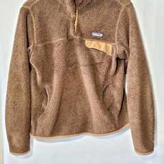 Patagonia Sweatshirt Women’s Medium 1/4 Snap Zip Brown Long Sleeve Fuzy