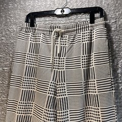 L*SPACE Active Joggers Pants Beige Black Small Elastic Waist Cotton Blend
