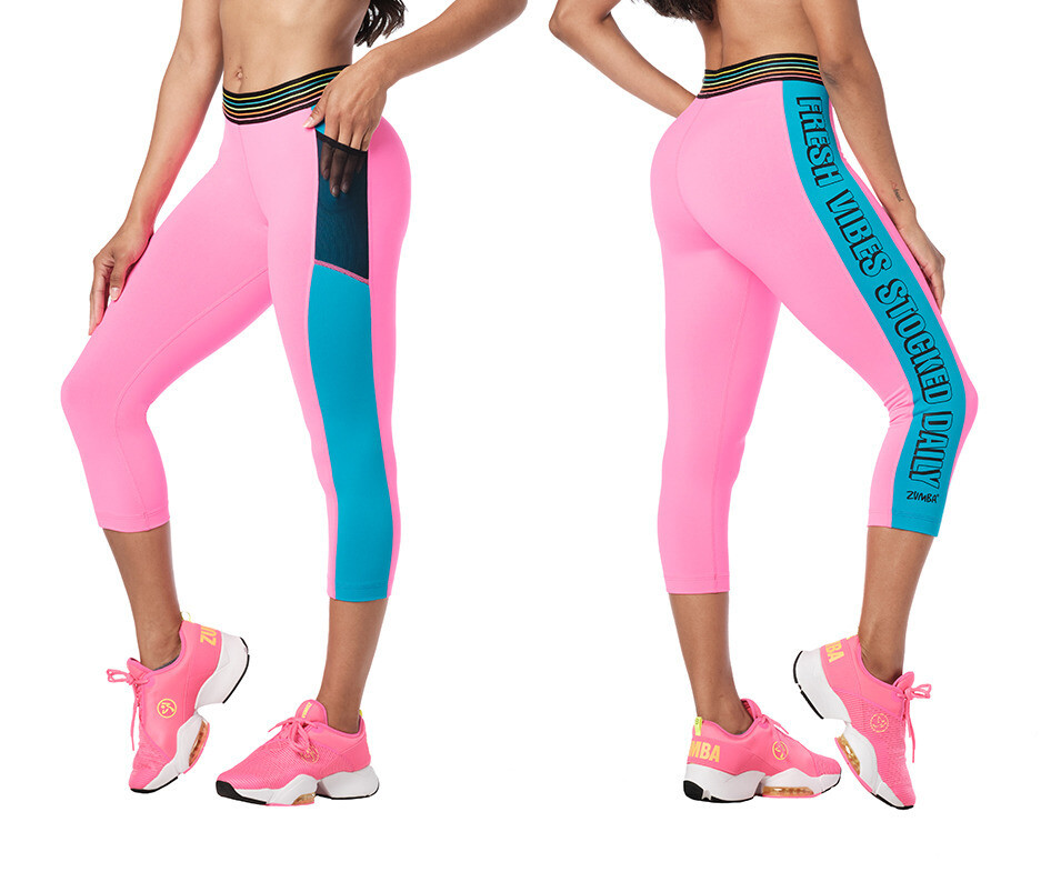 Zumba Pop Capri Leggings – Gumball Pink (bright pink!) ~ XS S L XL ~ New!