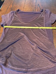 Lululemon Shirt Womens Small Plum Sheer Mesh Scoop Neck Cap Sleeve Athletic Top