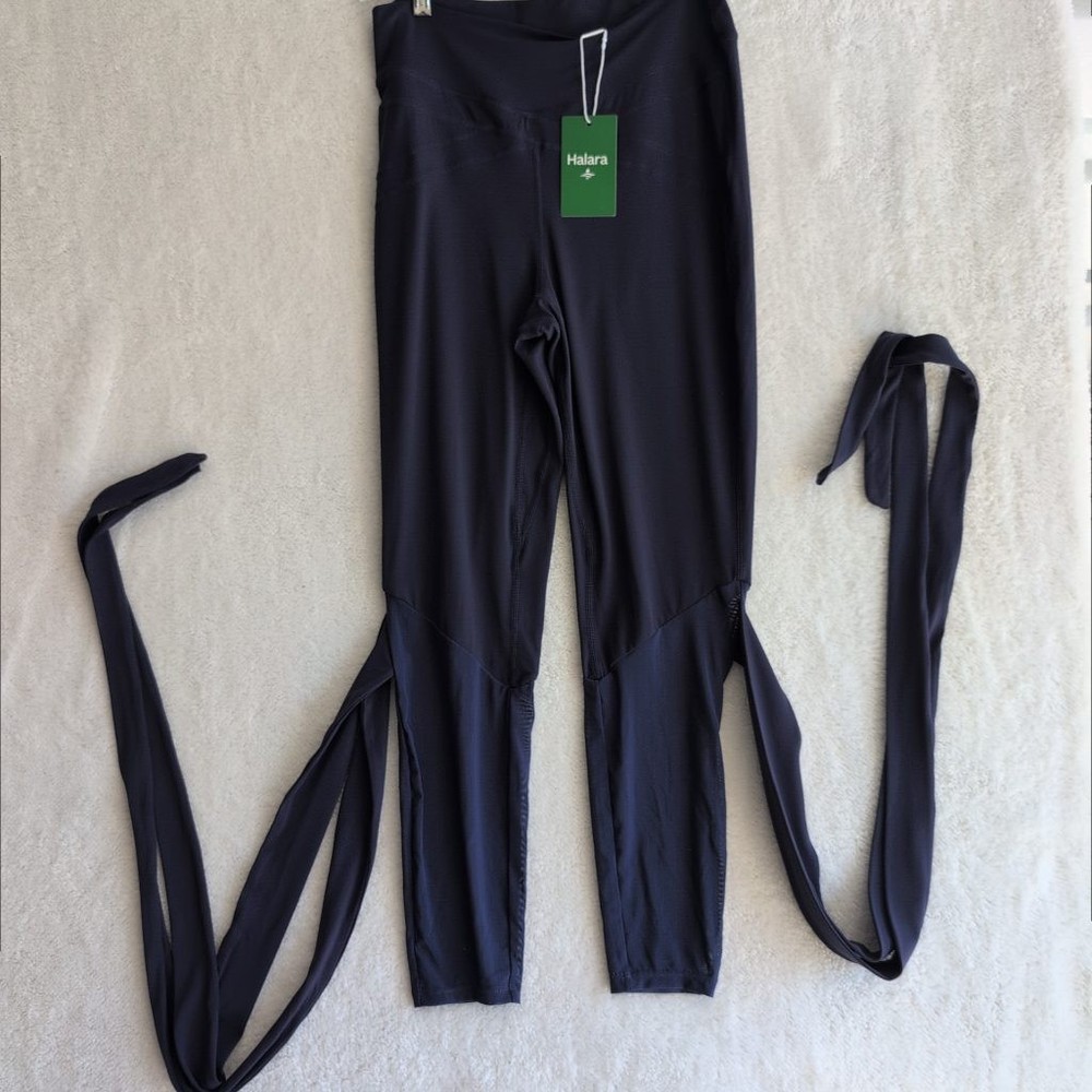 Halara Navy Wrap Tie Leggings High Waist Athletic Yoga Pants Womens