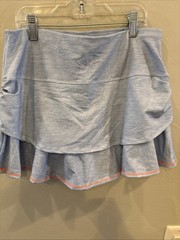 Lucky in Love Tennis Skirt Blue/Orange Small 4-6 Golf Pickleball Athletic NWOT