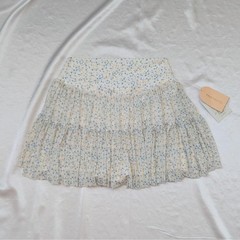 New Blogilates Women’s Ballerina Skort Skirt White Blue Yellow Floral XS (0-2)
