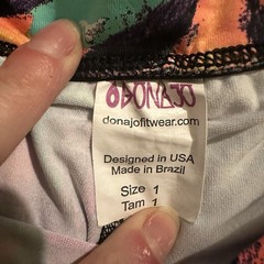 Dona Jo Fitwear Wild Tiger Harlequin Print Leggings Pants Festival Brazil Sz 1