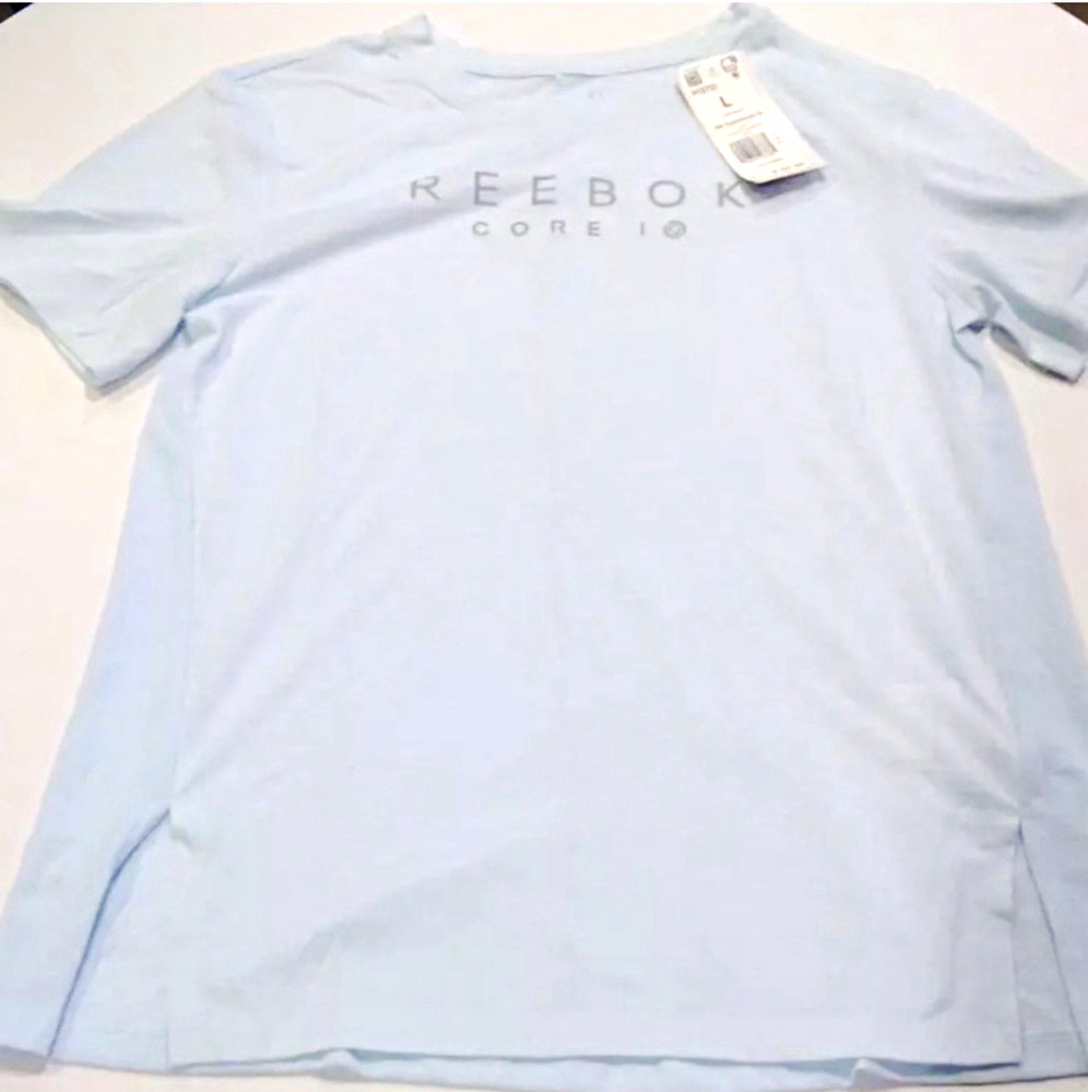 Reebok Core 10 Women’s XL Blue Crew Neck Short Sleeve Breathable Gym T-Shirt