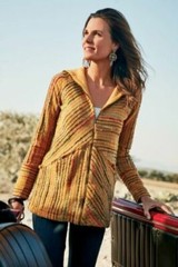 Soft Surroundings Kinsale Bouclé Jacket Top Embroidered Striped shawl S 212777