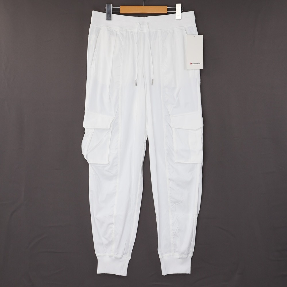 Lululemon Dance Studio Pants Relaxed Fit Mid Rise Cargo Jogger White Sz NWT