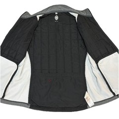 Club Ride Jacket Womens Large Gray Two Timer FW15 Quilted Fleece Cycling Hybrid