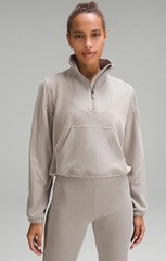 NWT Lululemon Brushed Softstreme Half Zip Bone Size 2