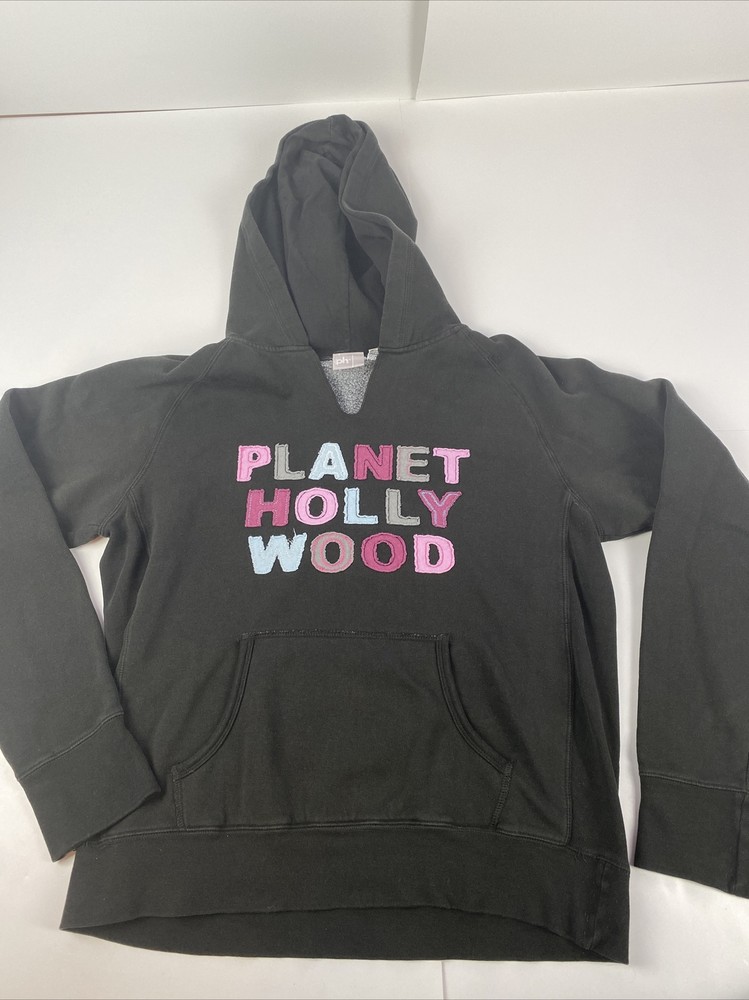 Vintage Planet Hollywood Women’s Hoodie Size Large Embroidered Logo Sweatshirt