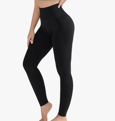 High Waisted Compression Comfort Leggings Size Medium Navy 4 Way Stretch Yoga