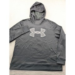 Under Armour Womens ColdGear Hoodie Gray Quilted Logo Pullover XL 1317891-001